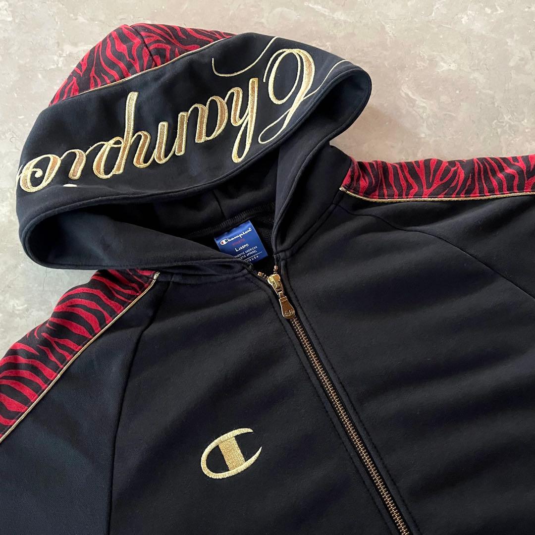 チャンピオン 魔裟斗 スウェット上下セット タイガー 柄 黒×赤×金 ジャージ