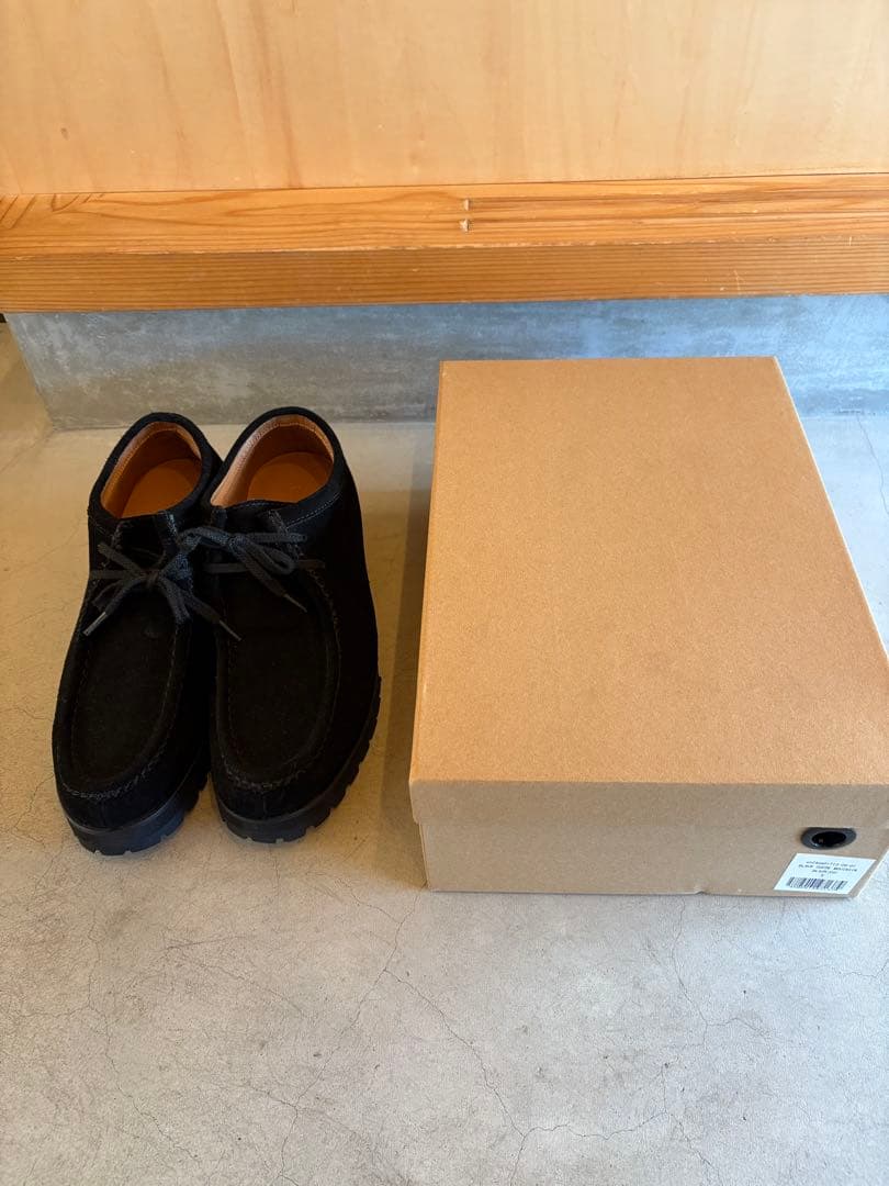 25.5-26.5cm相当shiunブラックスエードモカシンシューズ ワムウ