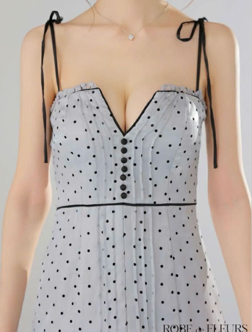 Robe de Fleurs ドット柄キャミソールドレス