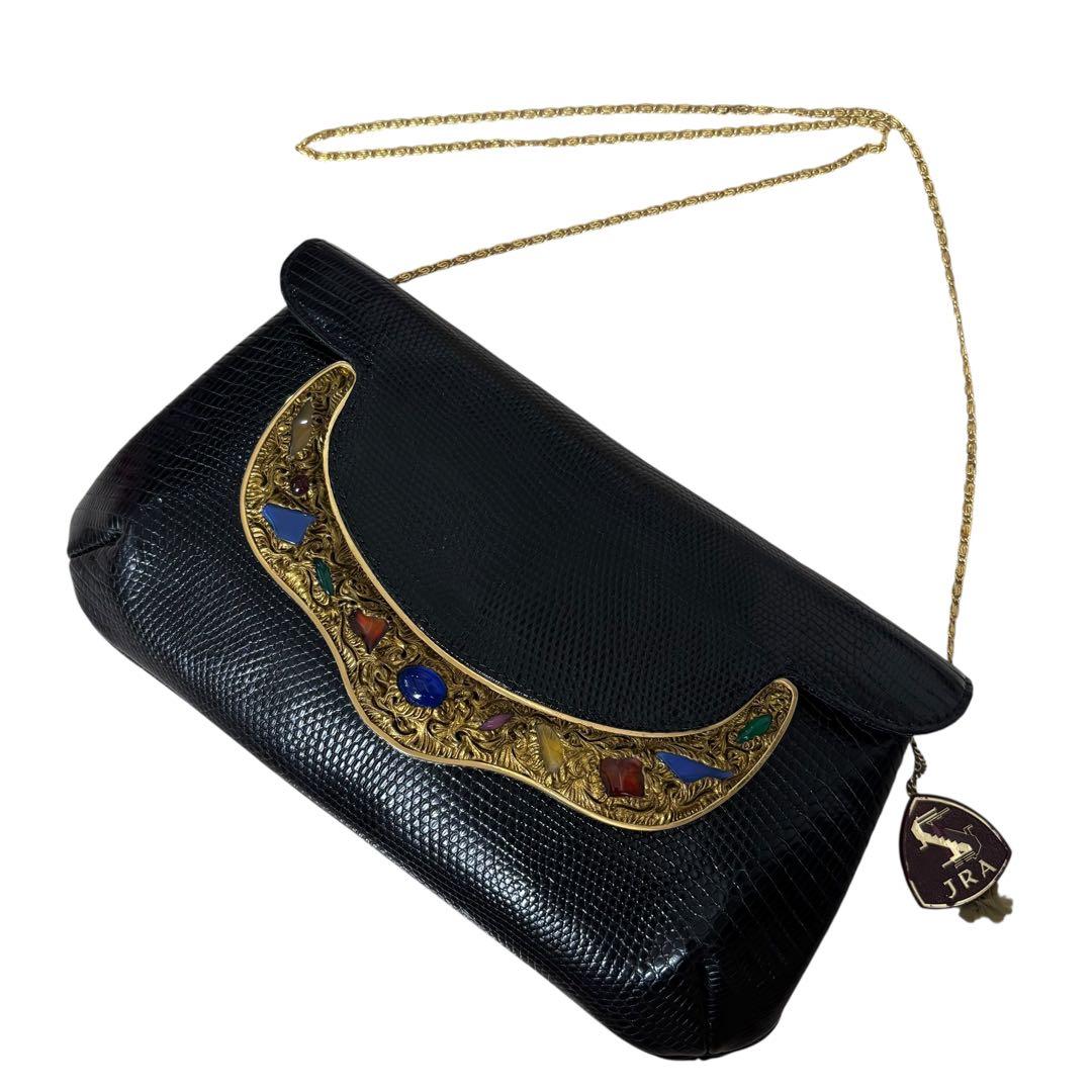 濱野　ハマノ　チェーンバッグ　クラッチバッグ　2way サンピエトロ　リザード