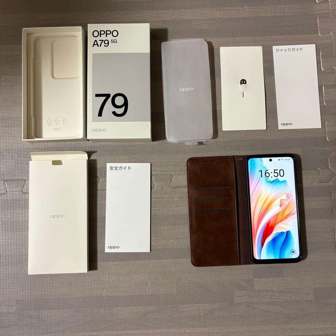 【極美品】OPPO A79 5G グローグリーン｜室内使用・保護ガラス＆ケース