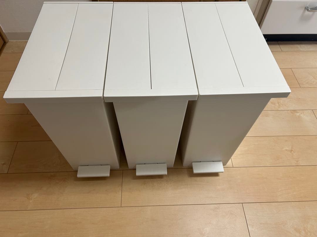 ケユカ　30L ホワイト ペダル式ごみ箱 3個セット
