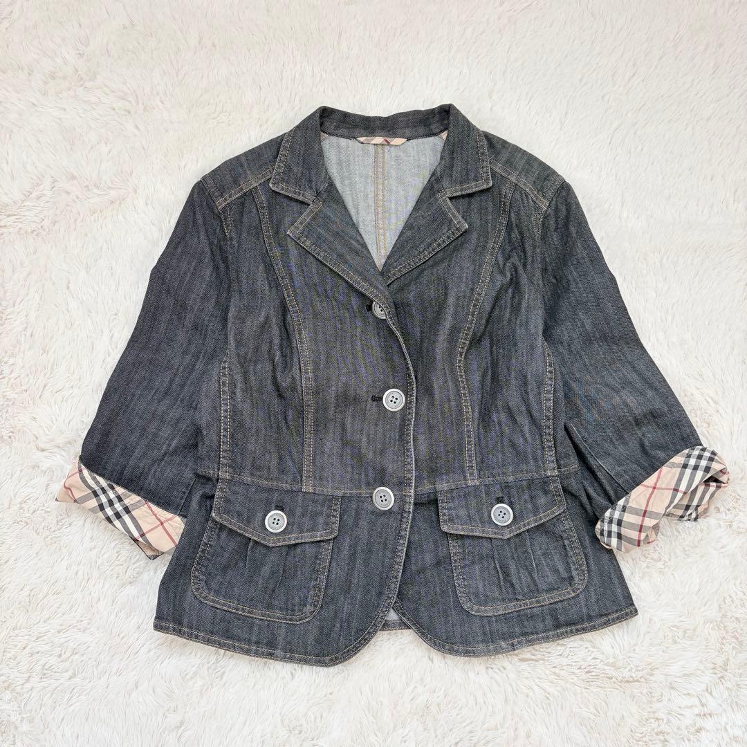 美品✨44✨バーバリーロンドン Gジャン ノバチェック 2XL デニムジャケット