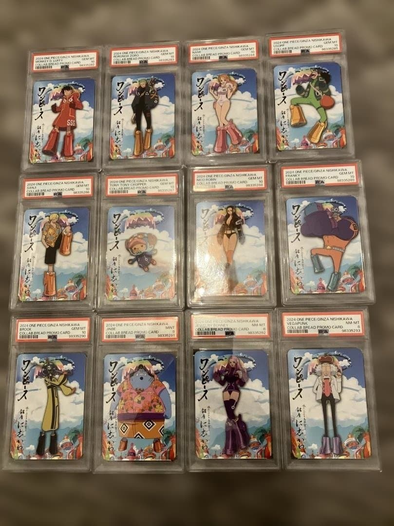 ワンピースカード x 銀座に志かわ 限定コラボカード12種類 PSA鑑定済み