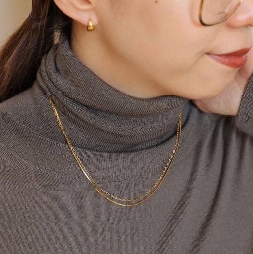 【マリハ】2連ネックレス ゴールド マルチウェイ