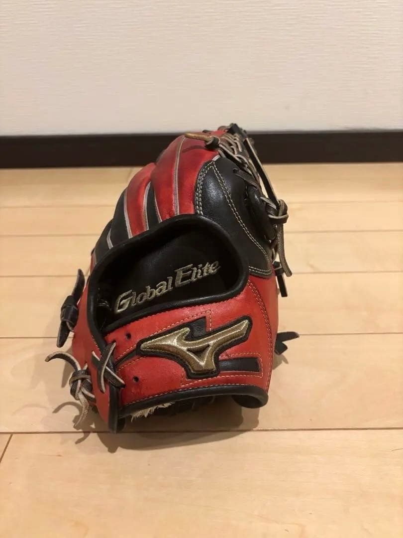 Global Elite 軟式グローブ 赤黒