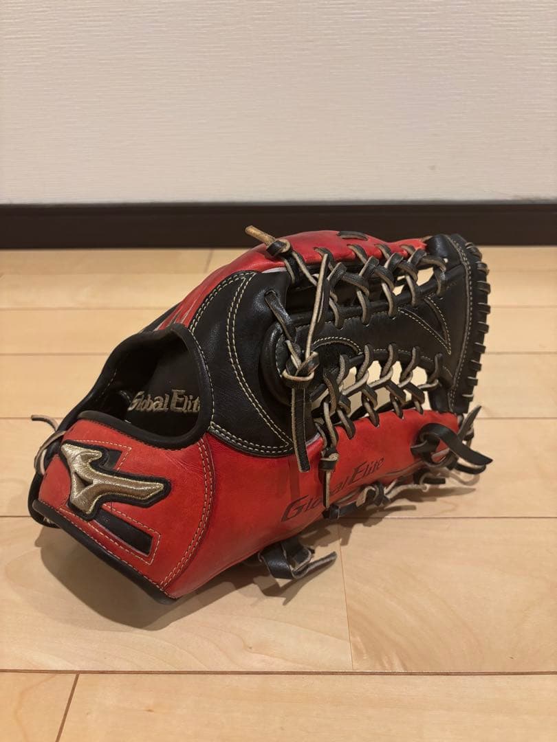 Global Elite 軟式グローブ 赤黒