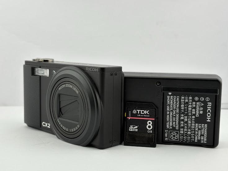 ★美品★ リコー CX2 ブラック★バッテリー、充電器、SDHCカード付★