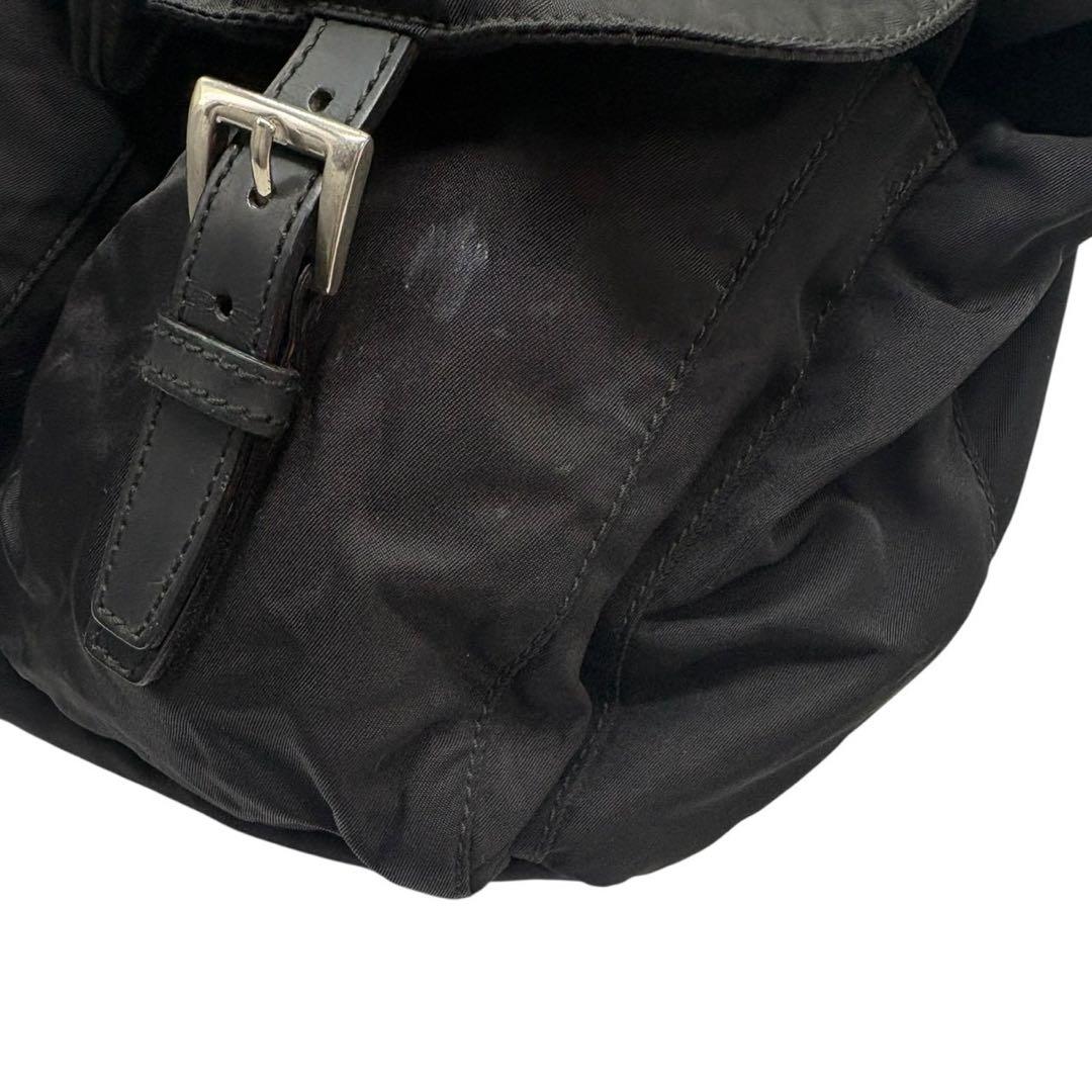 チマ　PRADA 三角プレート ナイロン ブラック バックパック A4