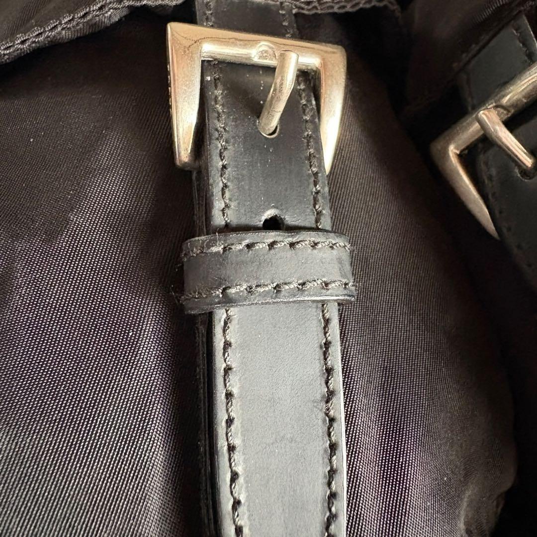 チマ　PRADA 三角プレート ナイロン ブラック バックパック A4