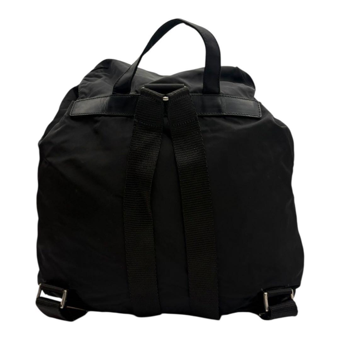 チマ　PRADA 三角プレート ナイロン ブラック バックパック A4
