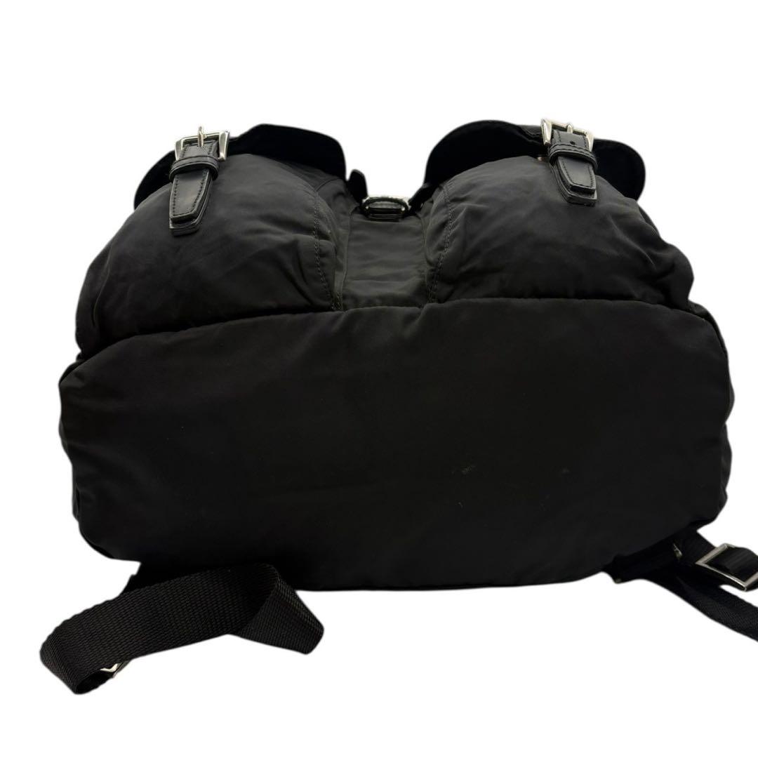 チマ　PRADA 三角プレート ナイロン ブラック バックパック A4