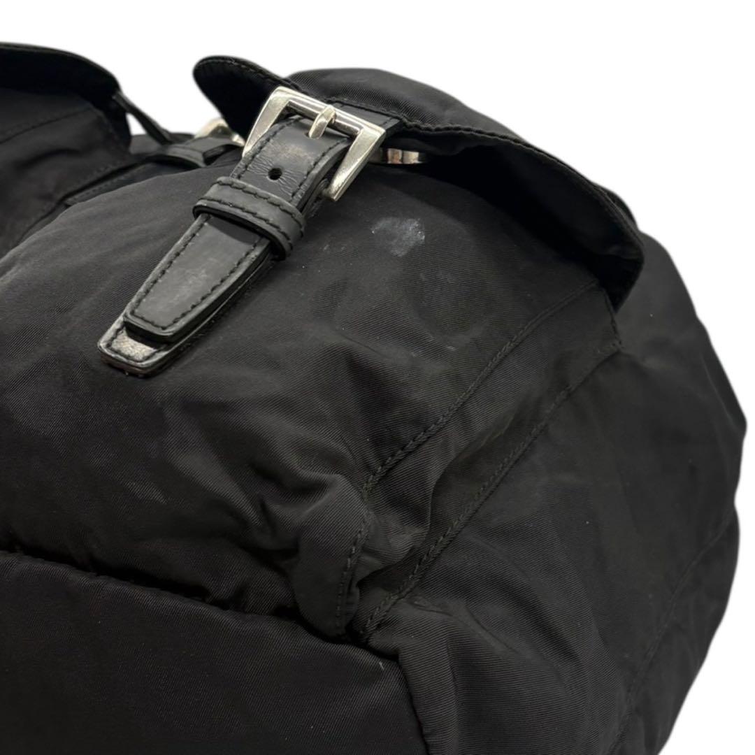 チマ　PRADA 三角プレート ナイロン ブラック バックパック A4
