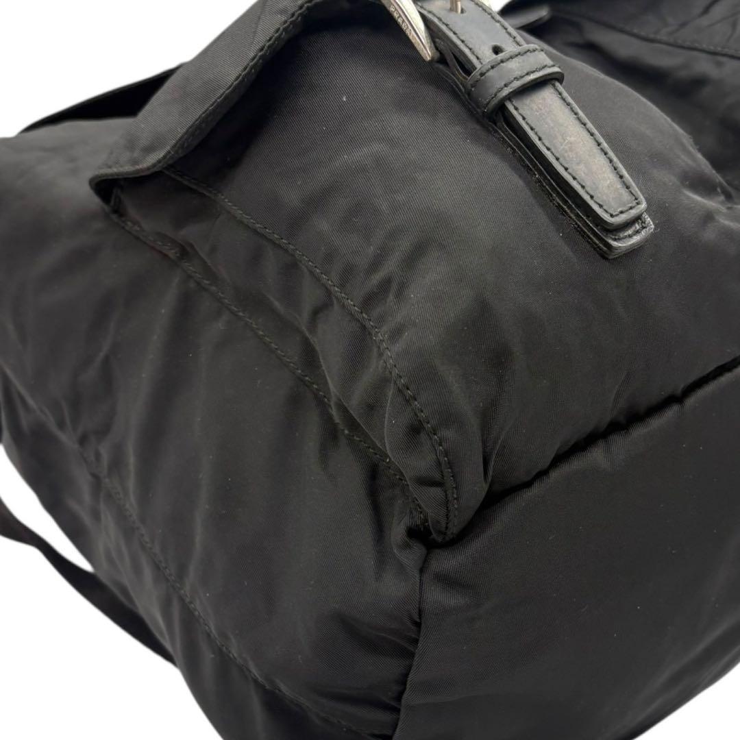 チマ　PRADA 三角プレート ナイロン ブラック バックパック A4