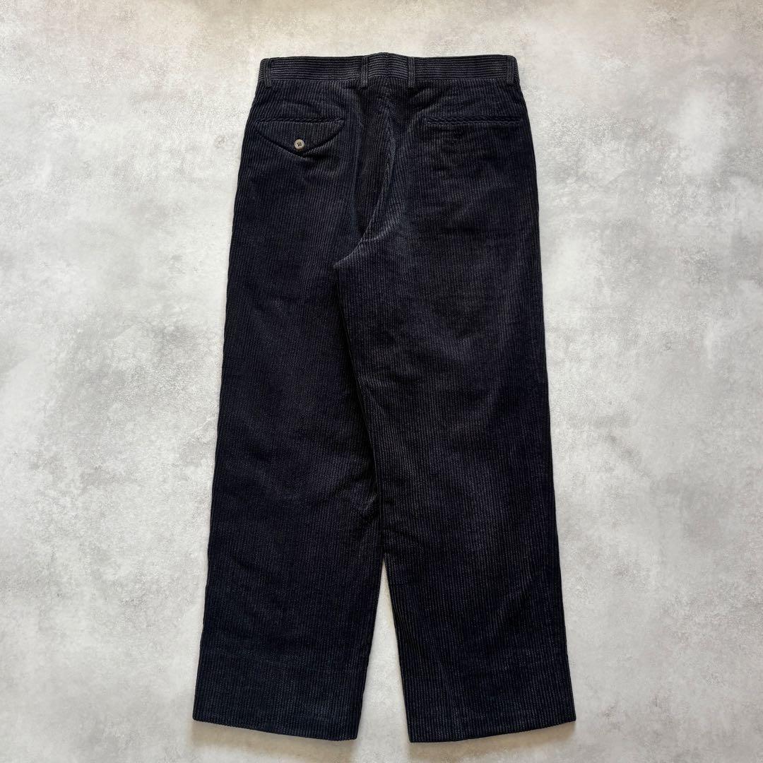 90s~10s BURBERRY タック 太畝コーデュロイ ワイド パンツ