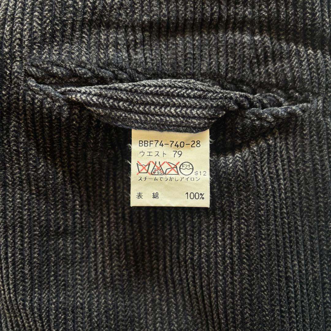 90s~10s BURBERRY タック 太畝コーデュロイ ワイド パンツ