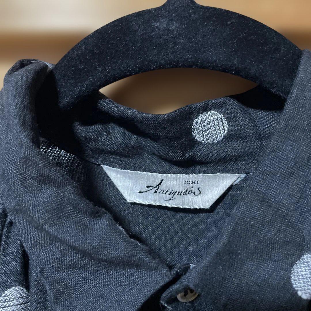 ICHI Antiquités ドット柄シャツワンピース