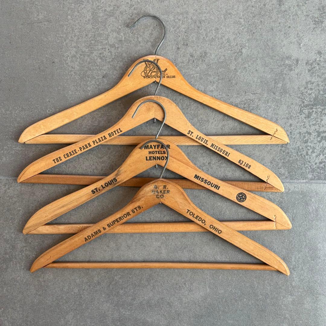 ビンテージ ウッド ハンガー 木製 アメリカ アンティーク