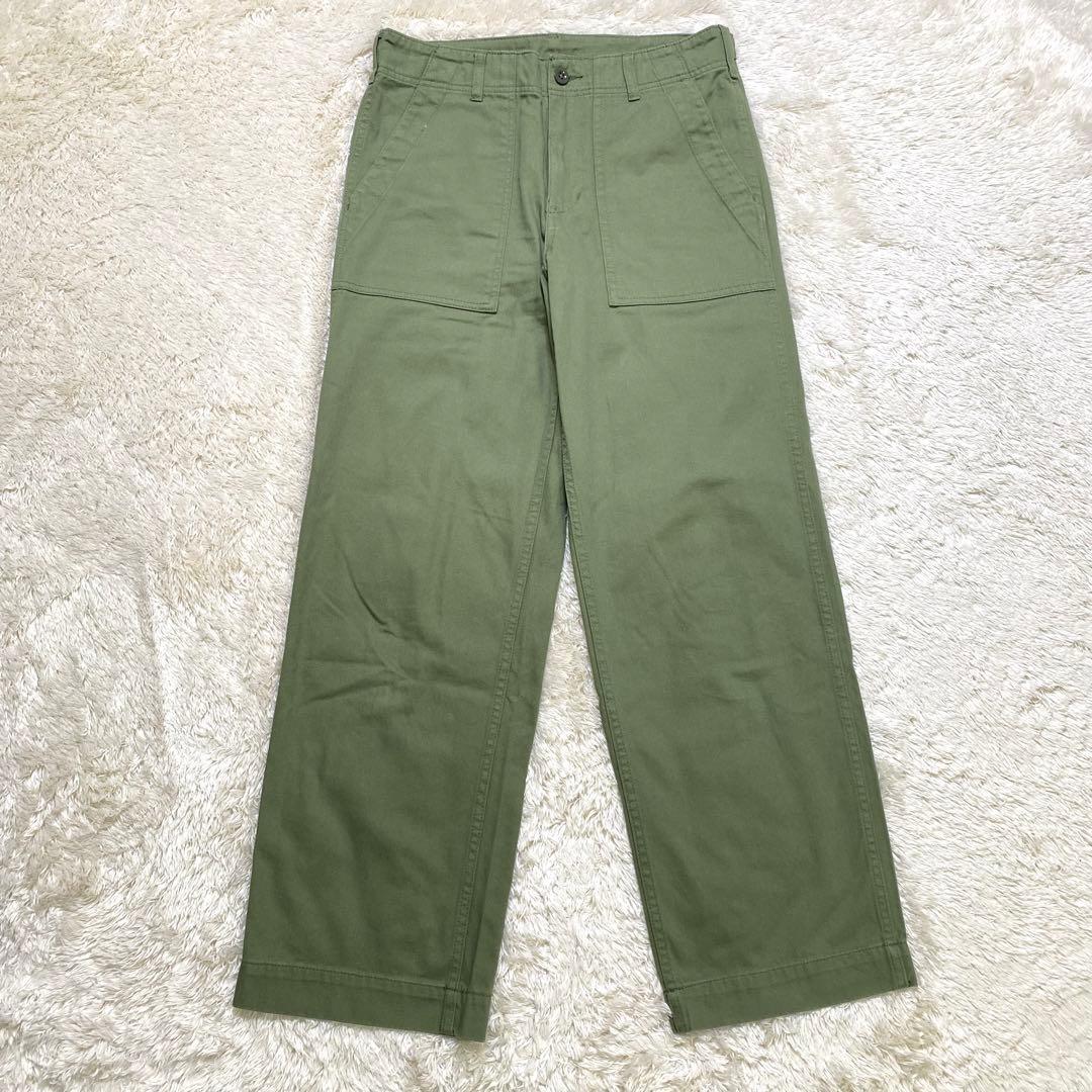 スピックアンドスパン 38 M相当 ルーズ ベイカーパンツ カーキ ミリタリー