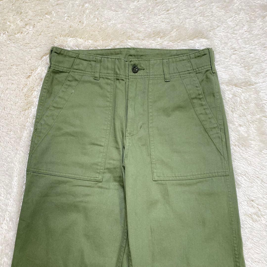 スピックアンドスパン 38 M相当 ルーズ ベイカーパンツ カーキ ミリタリー