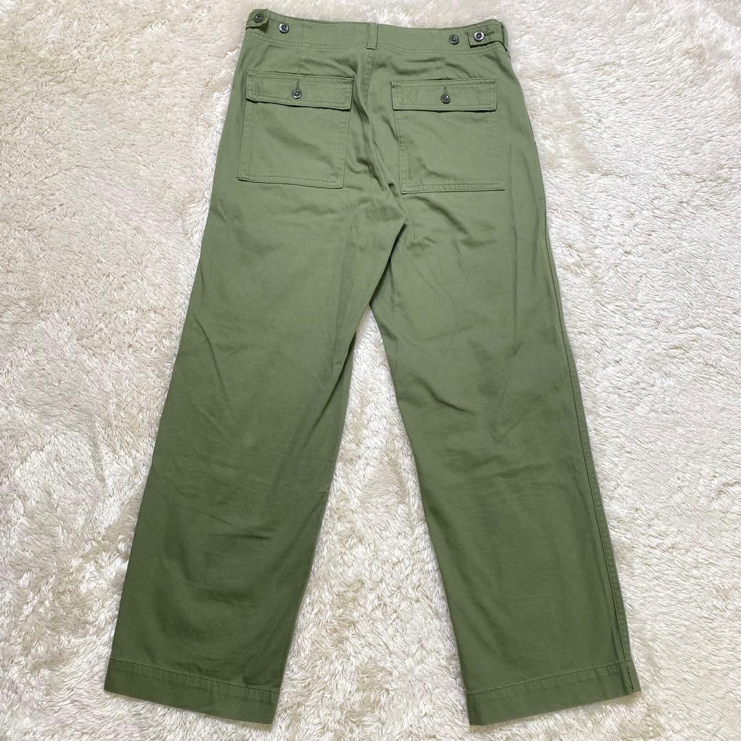 スピックアンドスパン 38 M相当 ルーズ ベイカーパンツ カーキ ミリタリー