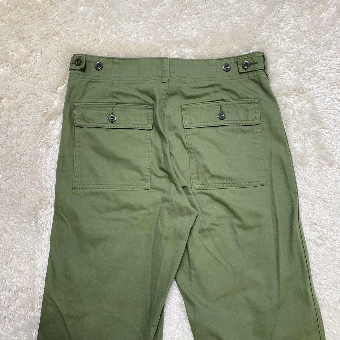 スピックアンドスパン 38 M相当 ルーズ ベイカーパンツ カーキ ミリタリー
