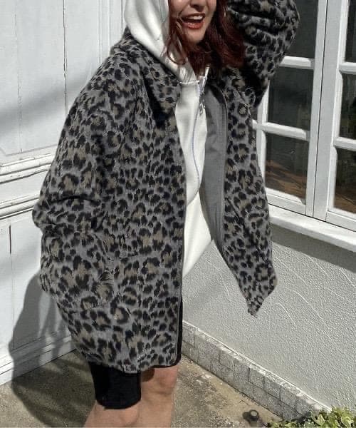 ★JEANASIS ジーナシス シャギーZIPミドルコート ジャケット ブルゾン