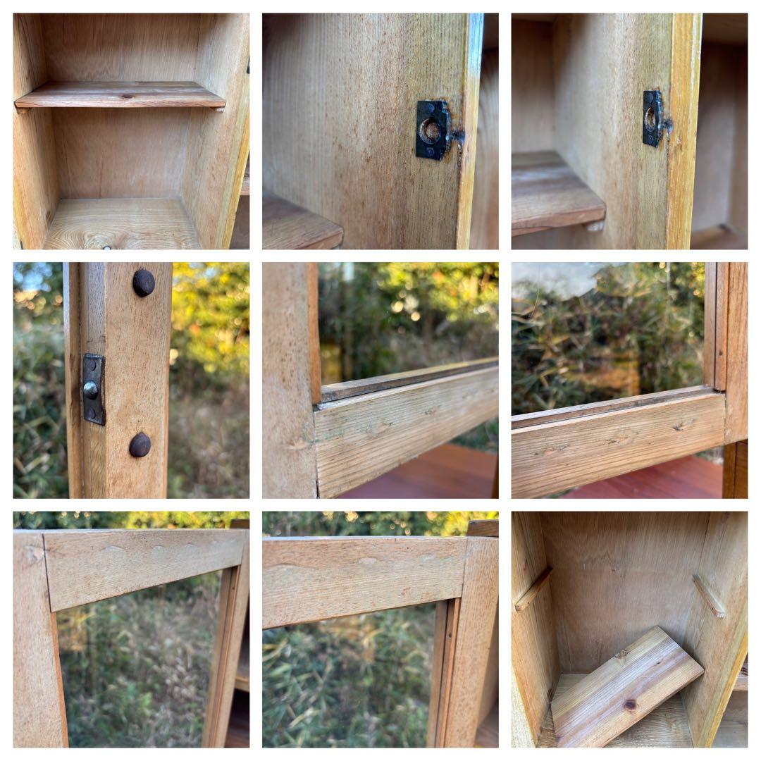 昭和レトロなガラスキャビネット‼️食器棚　飾り棚　書棚