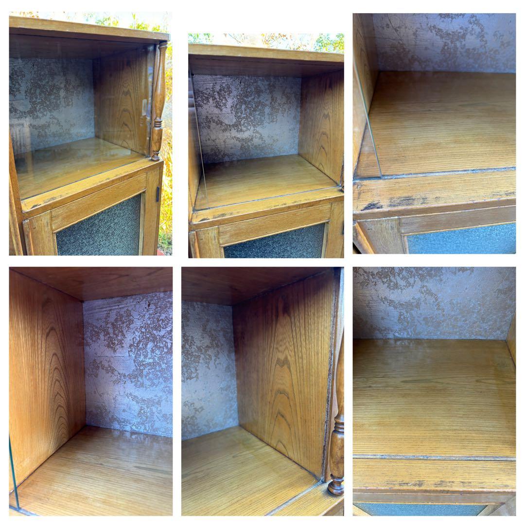 昭和レトロなガラスキャビネット‼️食器棚　飾り棚　書棚