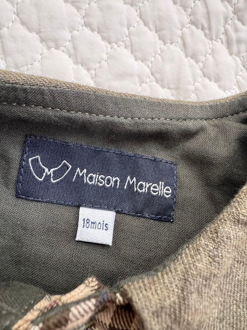 ロンパース・カバーオール Maison Marelle romper BAC gingham 18m