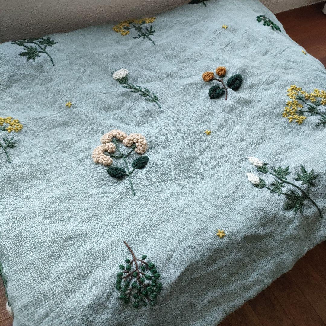 【(A^ ^)様オーダー専用ページ】リネン刺繍　クッションカバー