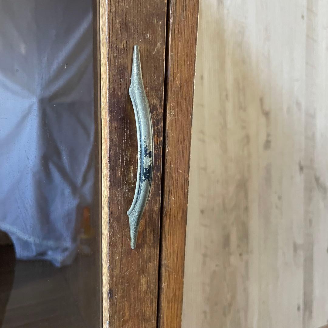 3段ガラス棚 ヴィンテージ家具 古家具 アンティーク キャビネット ガラスケース