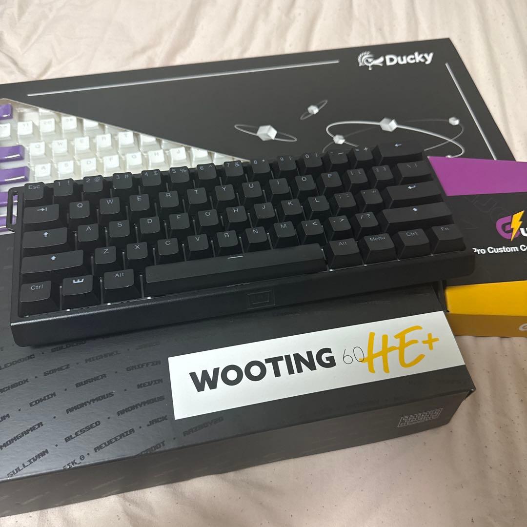 wooting 60he+ ゲーミングキーボード + キーキャップ + ケーブル