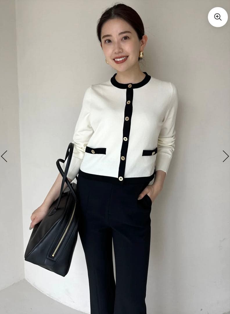 anuans シルクブレンドベーシックニットカーディガン