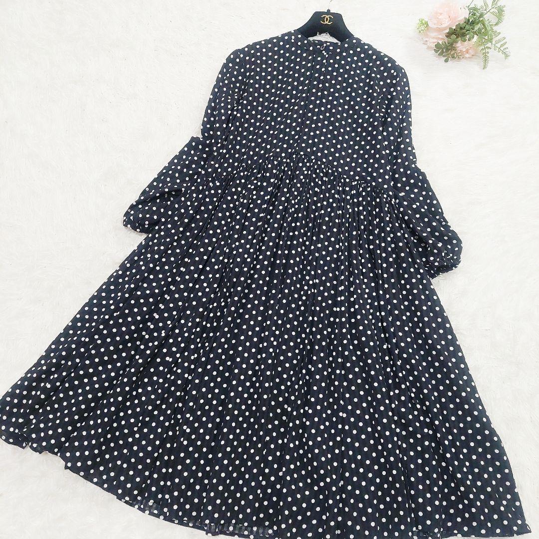 BEARDSLEY ビアズリー 洗える ドット ギャザー ワンピース 0