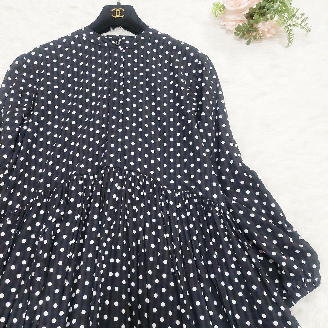 BEARDSLEY ビアズリー 洗える ドット ギャザー ワンピース 0