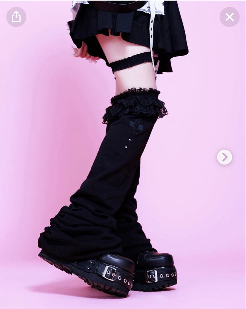 【タグ付き】AVENCHUMU×DimMoire 黒 レッグウォーマー