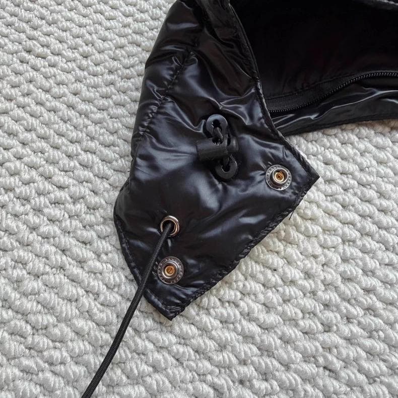 ブラック ダウンジャケット 取り外しフード付き