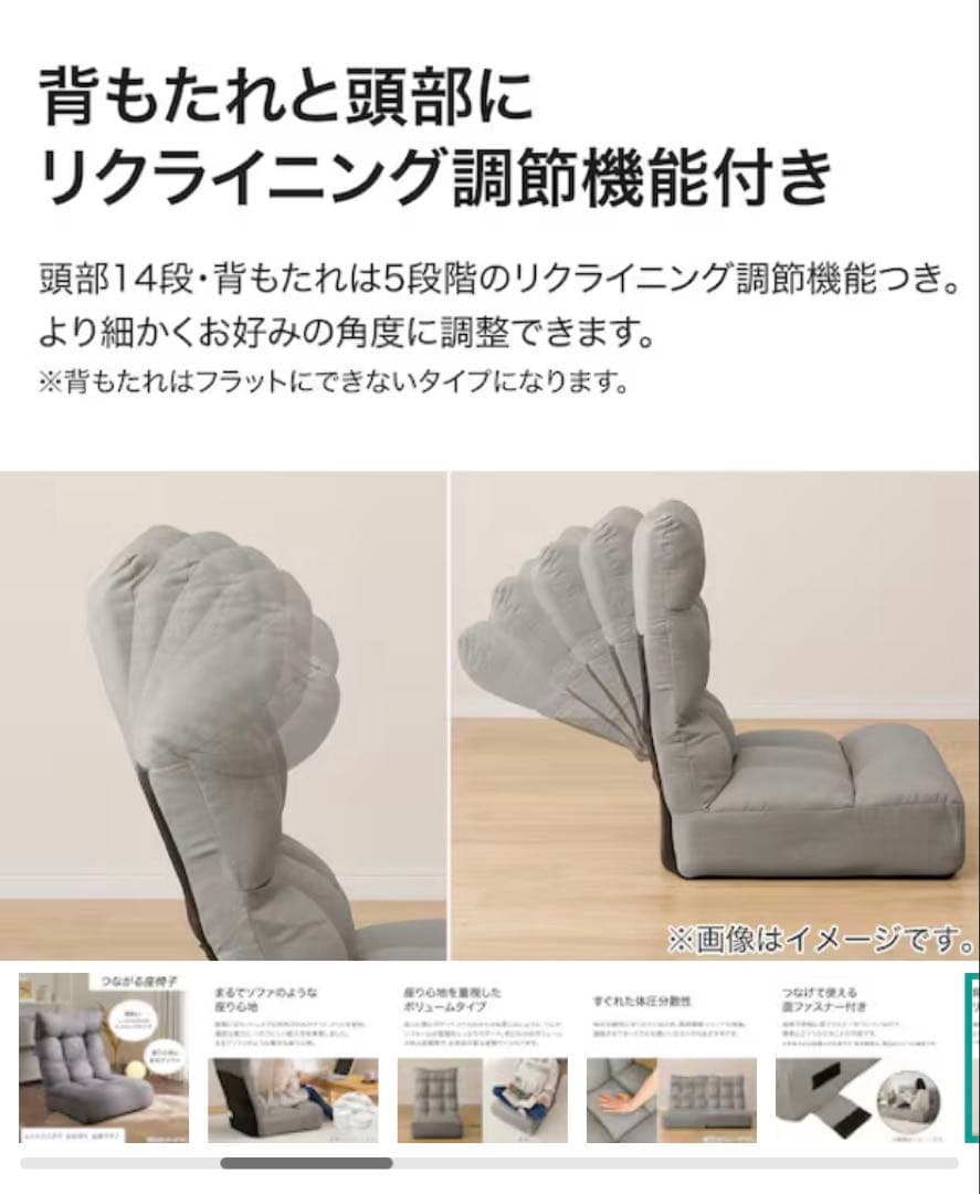 ポケットコイル座椅子 ロダトール GY グレー