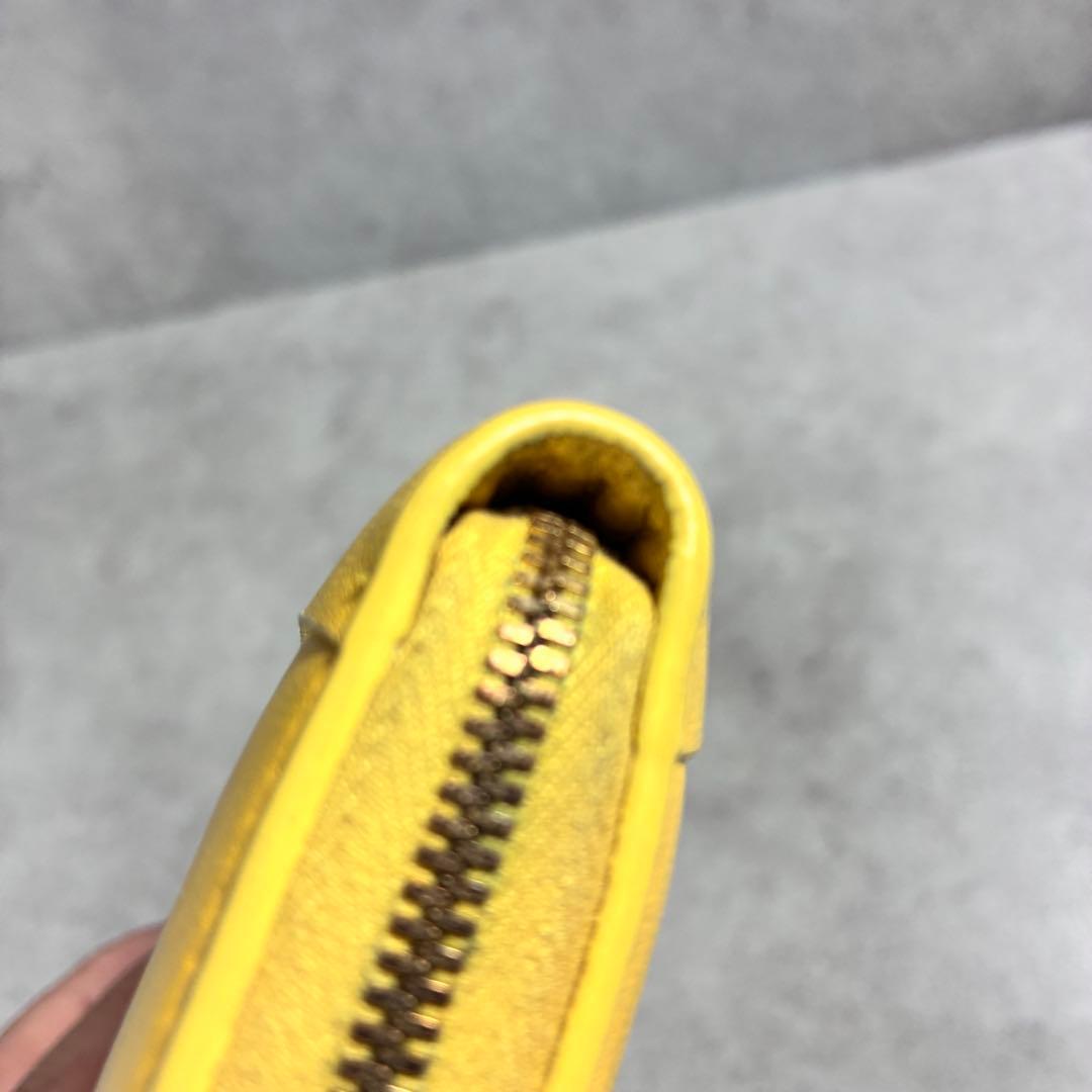 み*き様 ボッテガヴェネタ カセット 長財布 レザー イエローグリーン イントレ