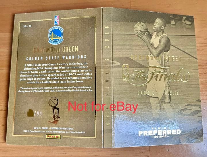 NBAカード ドレイモンド・グリーン NBAファイナル着用ユニ入り 99枚限定