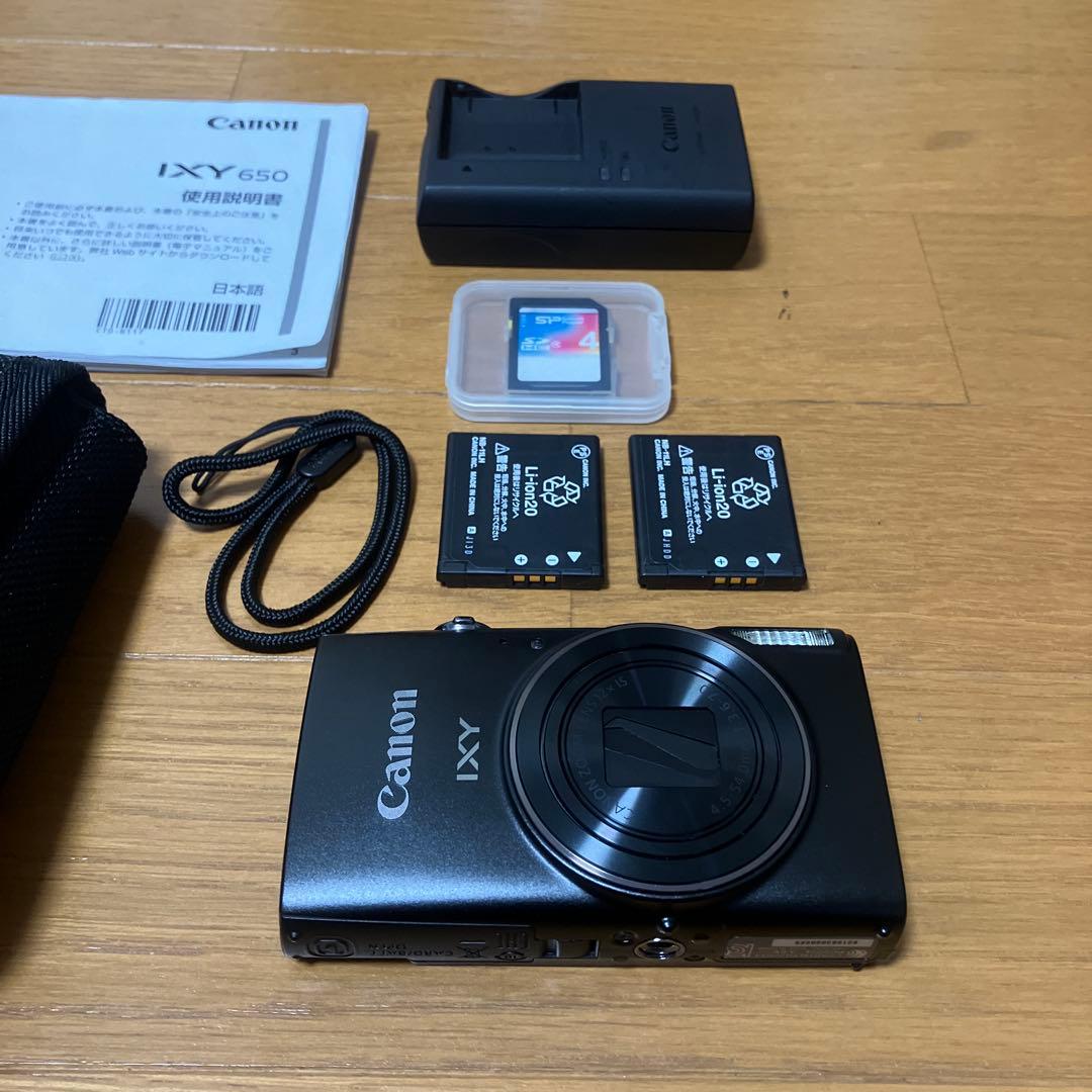 Canon IXY650 コンデジ ブラック 予備バッテリー/SDカード付き