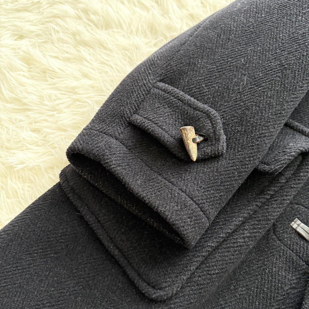 【バーバリーズ】ダッフルコート　ムーアブルック　ノバチェック ヘリンボーン　黒