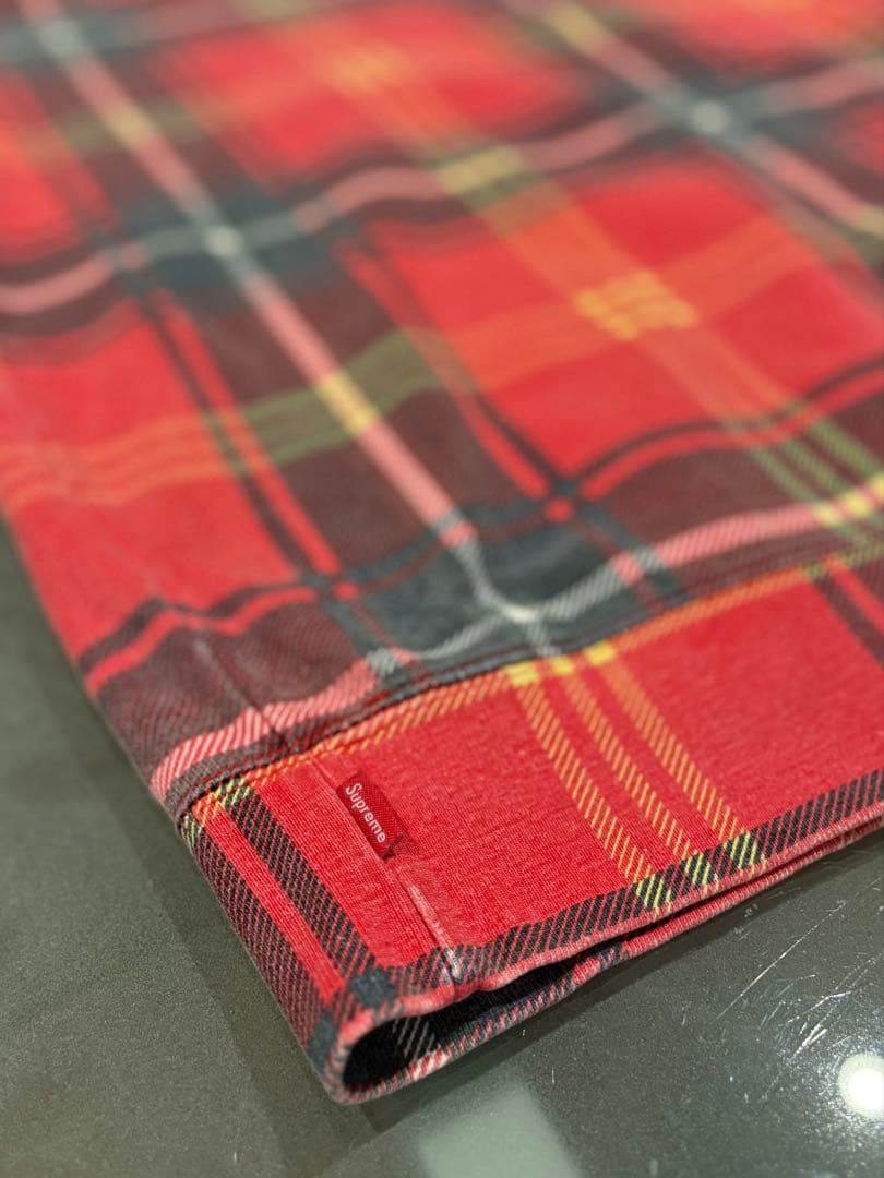 最終価格希少Supreme レッドチェック スウェット