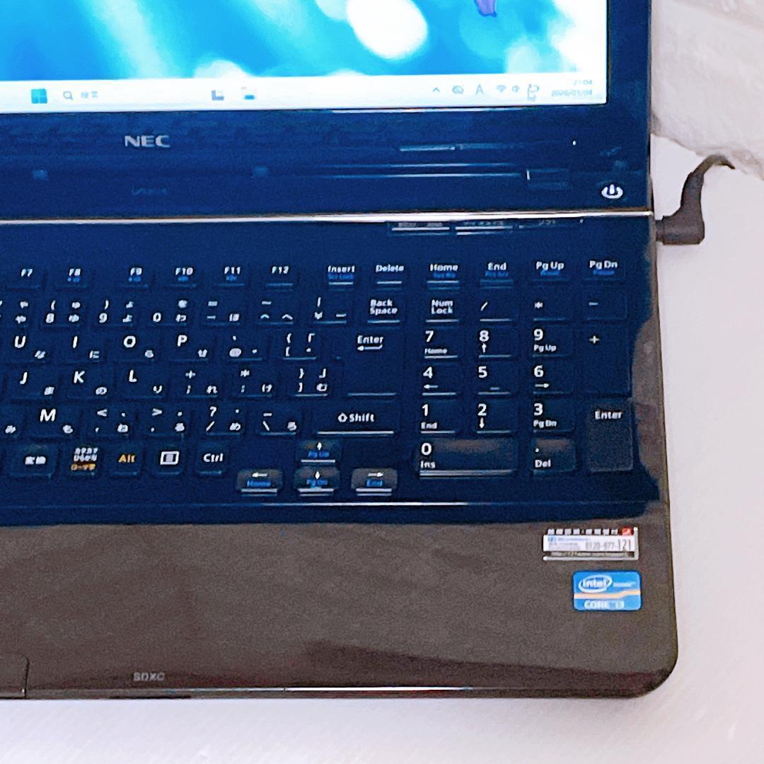 Windows11 NEC ノートパソコン SSD ノートPC ブラック