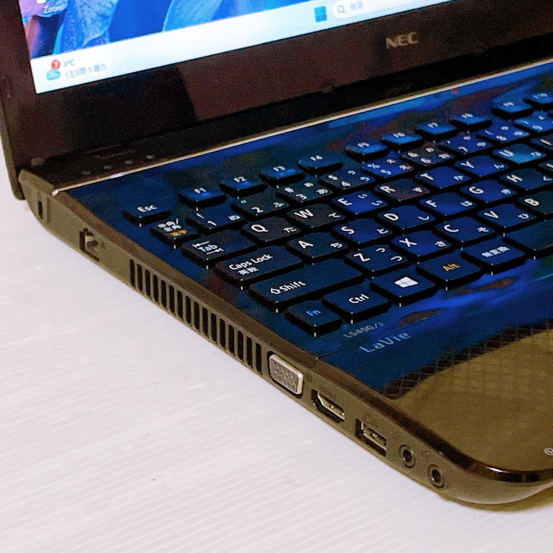 Windows11 NEC ノートパソコン SSD ノートPC ブラック