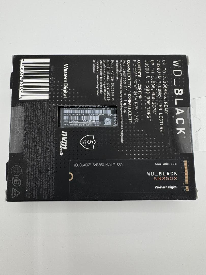 WD_BLACK SN850X 4TB NVMe SSD　①