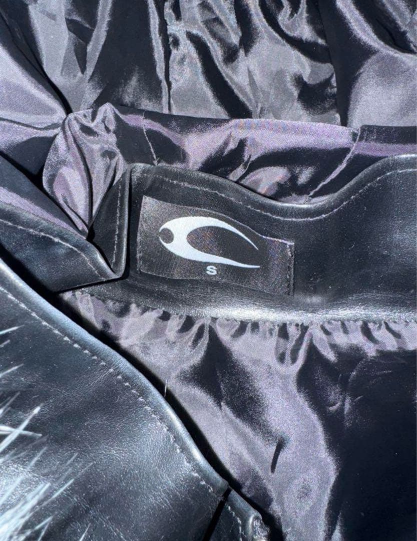 ブラックレザージャケット ファー付きフード