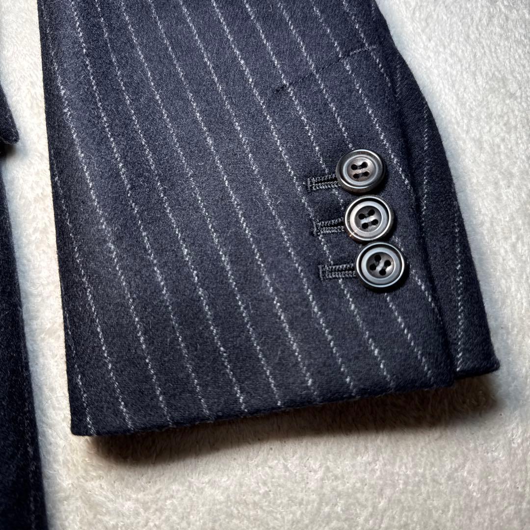 90 スーツ　CONFECT ストライプ ウール　カシミア　セットアップ