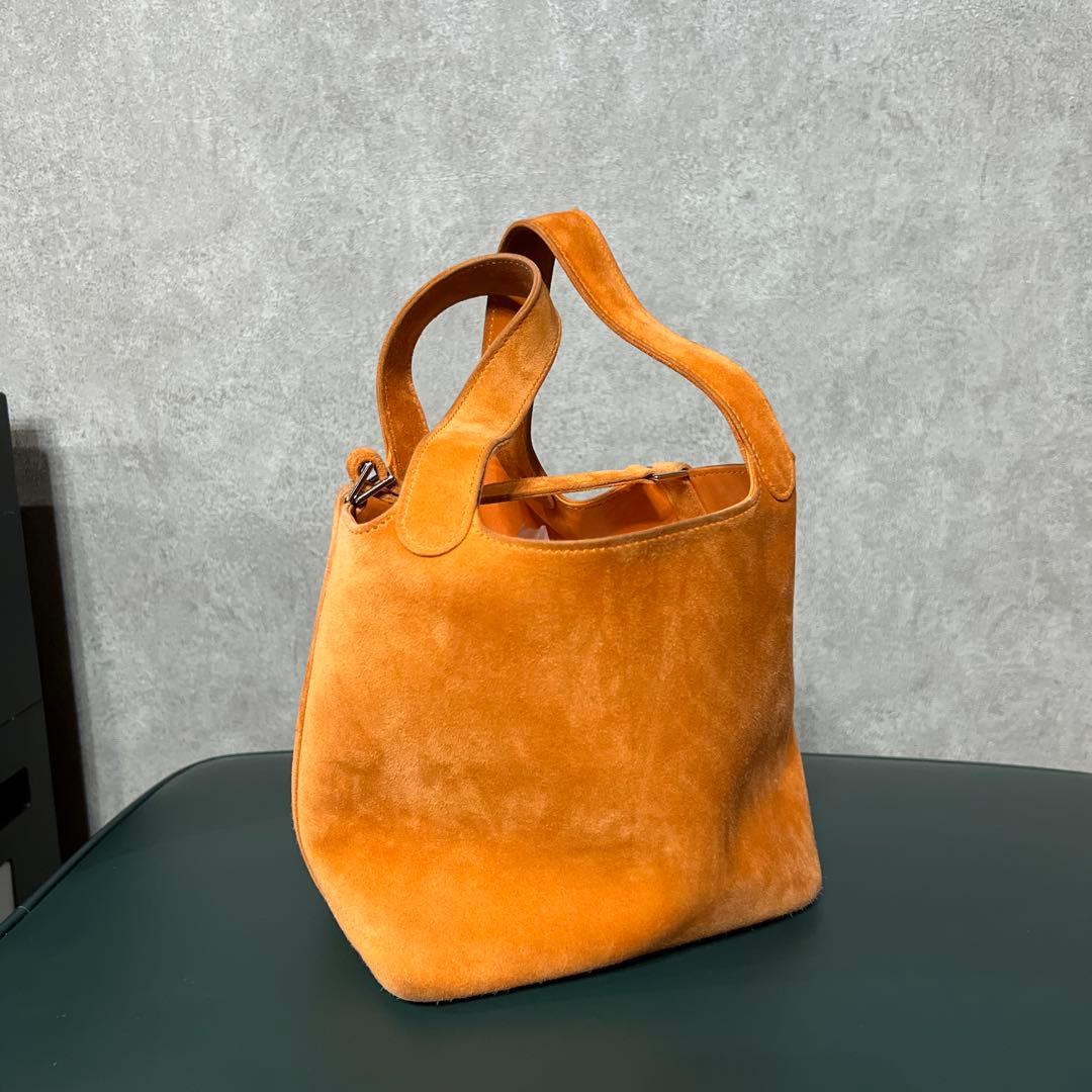HERMES ピコタン　オレンジ スエード
